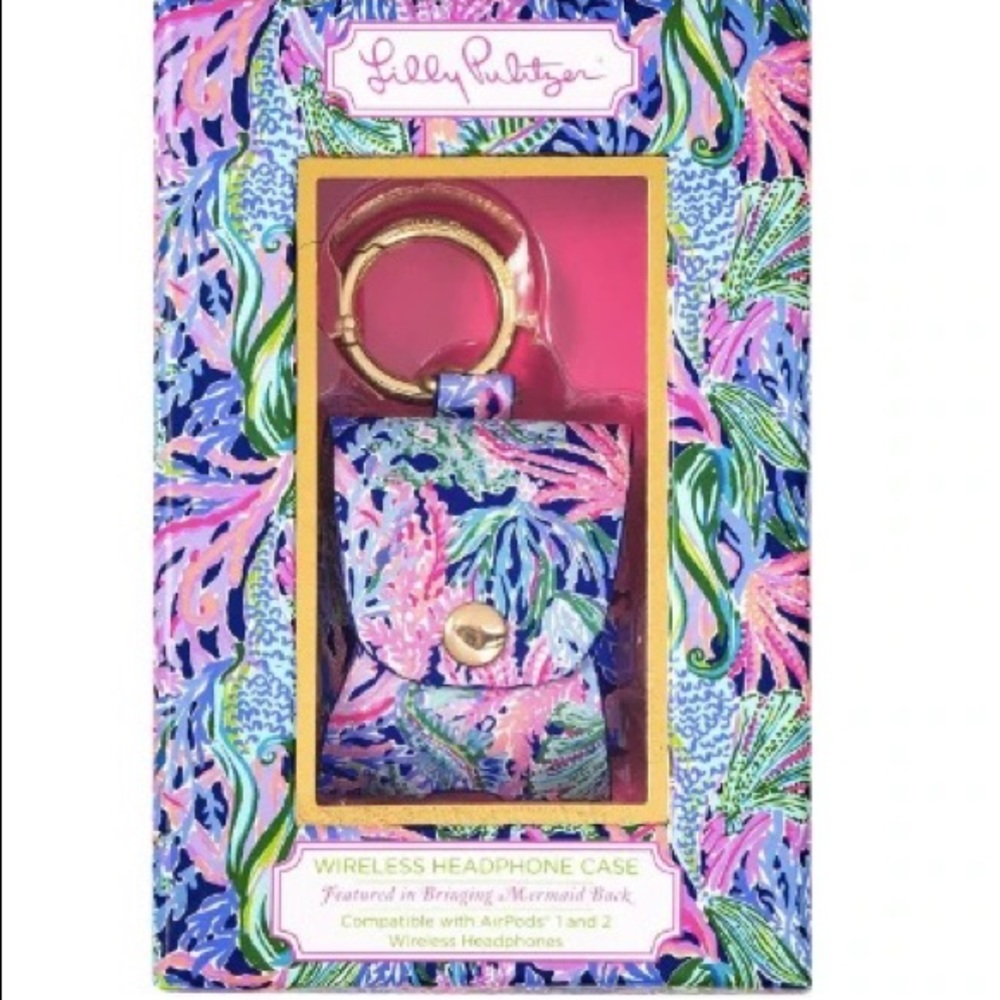 NWT Lilly Pulitzer Wireless Headphone Case Bringing Mermaid Back